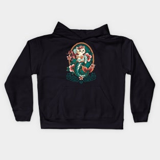 Mermaid cat tattoo Kids Hoodie